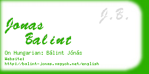 jonas balint business card